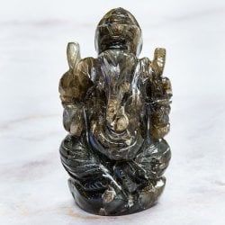 【一点物・天然石】手彫りのラブラドリイッティ・ガネーシャ - ラブラドライト 約115g