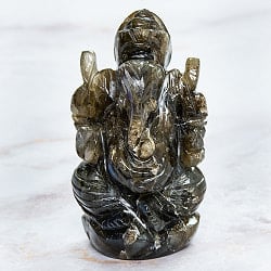 【一点物・天然石】手彫りのラブラドリイッティ・ガネーシャ - ラブラドライト 約115gの商品写真