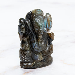 【一点物・天然石】手彫りのラブラドリイッティ・ガネーシャ - ラブラドライト 約95g - サブ3