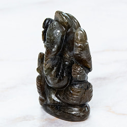 【一点物・天然石】手彫りのラブラドリイッティ・ガネーシャ - ラブラドライト 約95g - サブ4