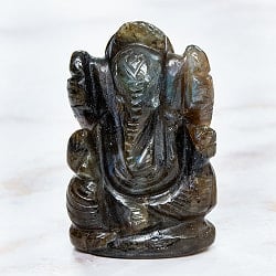 【一点物・天然石】手彫りのラブラドリイッティ・ガネーシャ - ラブラドライト 約95gの商品写真