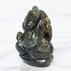 【一点物・天然石】手彫りのラブラドリイッティ・ガネーシャ - ラブラドライト 約156g - サブ4