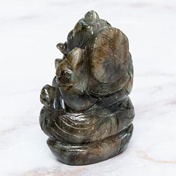 【一点物・天然石】手彫りのラブラドリイッティ・ガネーシャ - ラブラドライト 約156g - サブ5