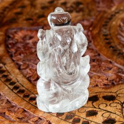 【一点物・天然石】手彫りのクリスタル・ガネーシャ - 水晶 約92g