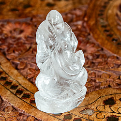 【一点物・天然石】手彫りのクリスタル・ガネーシャ - 水晶 約71g - サブ4