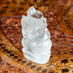 【一点物・天然石】手彫りのクリスタル・ガネーシャ - 水晶 約71g - サブ5