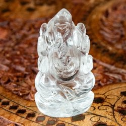 【一点物・天然石】手彫りのクリスタル・ガネーシャ - 水晶 約78g