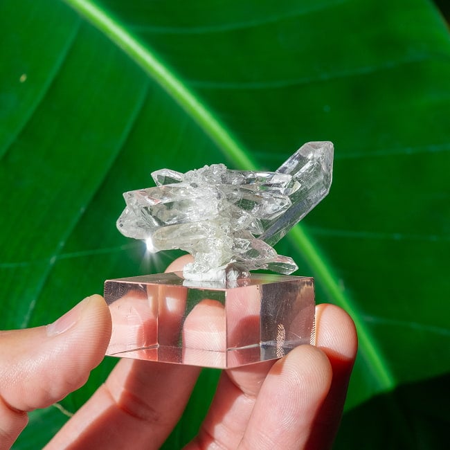 【一点物】 ヒマラヤ水晶原石 【28g】クラスター・透明・ダビー 7 - 太陽光にかざすと美しさが際立ちます