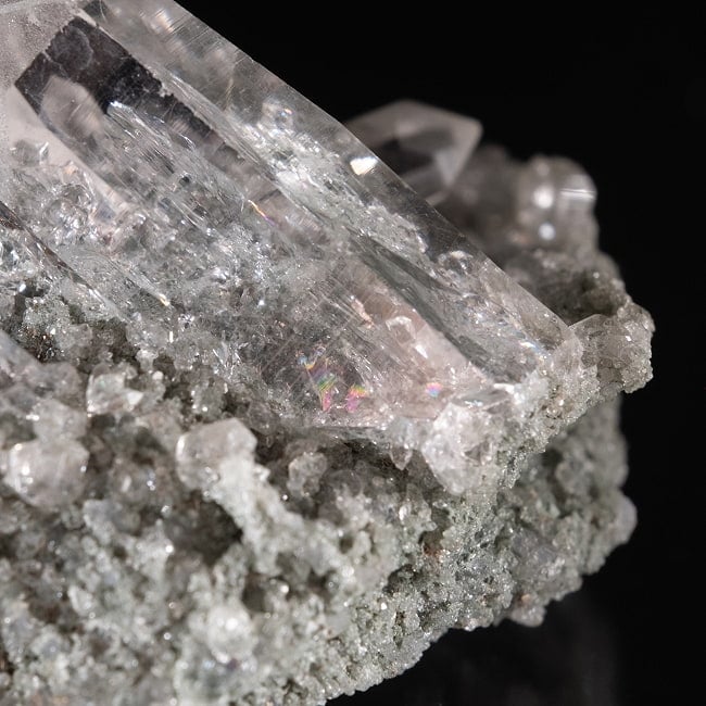 【一点物】 ヒマラヤ水晶原石 【37.5g】クラスター・貫入・レインボー 5 - 拡大写真です。抜群の透明度です。