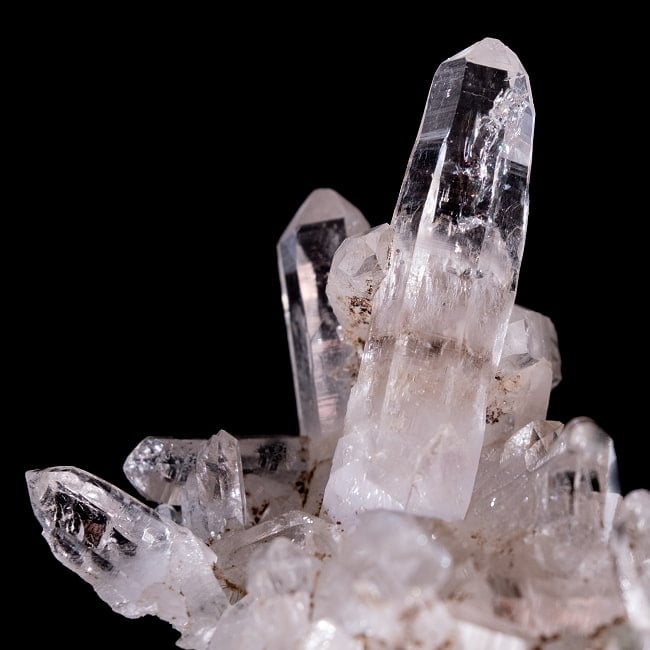 【一点物】 ヒマラヤ水晶原石 【16.5g】クラスター・透明・バーコード・レインボー 5 - 拡大写真です。抜群の透明度です。