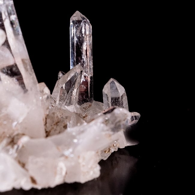 【一点物】 ヒマラヤ水晶原石 【16.5g】クラスター・透明・バーコード・レインボー 6 - 拡大写真です。抜群の透明度です。