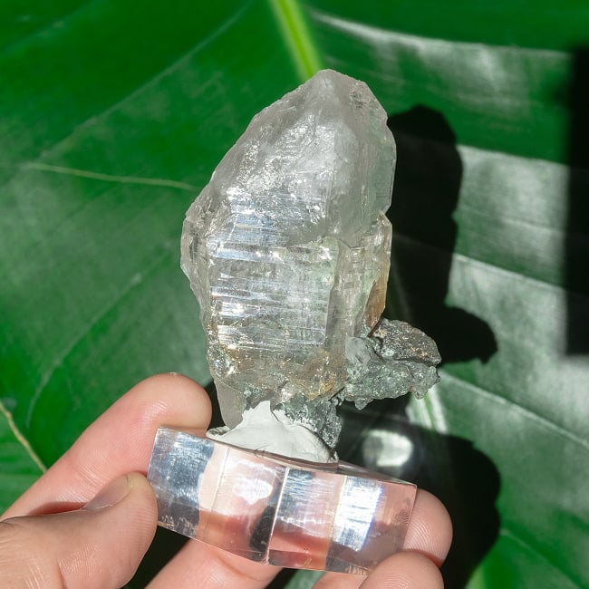 【一点物】 ヒマラヤ水晶原石 【107.5g】ポイント・クローライト・ルチル・セルフヒールド・バーコード 7 - 太陽光にかざすと美しさが際立ちます