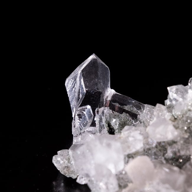 【一点物】 ヒマラヤ水晶原石 【18.5g】クラスター・透明・バーコード・タイムリンク 4 - 拡大写真です。抜群の透明度です。