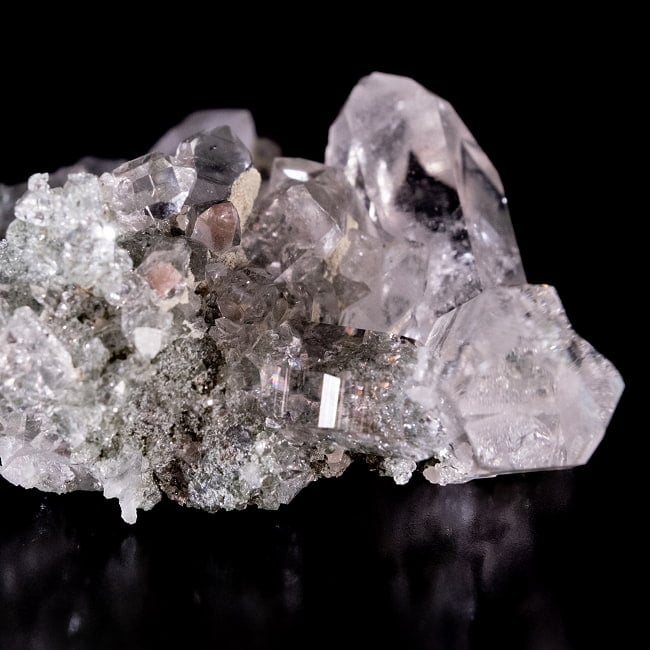 【一点物】 ヒマラヤ水晶原石 【18.5g】クラスター・透明・バーコード・タイムリンク 5 - 拡大写真です。抜群の透明度です。