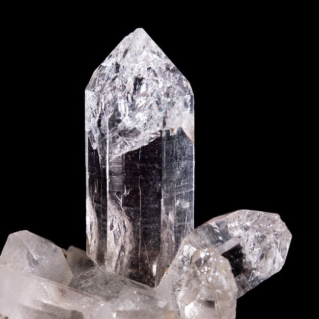 【一点物】 ヒマラヤ水晶原石 【19g】クラスター・透明・ゲートウェイ・バーコード 4 - 拡大写真です。抜群の透明度です。