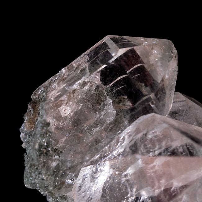 【一点物】 ヒマラヤ水晶原石 【28g】クラスター・透明・セルフヒールド・バーコード・タビー 5 - 拡大写真です。抜群の透明度です。