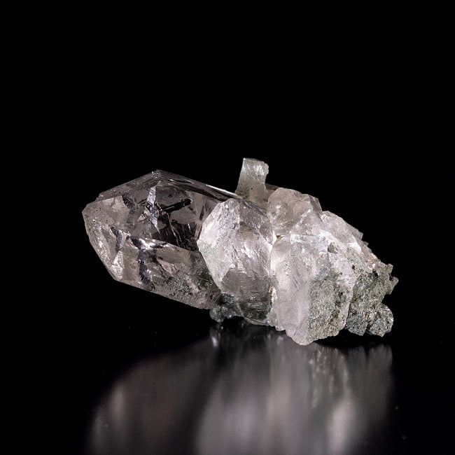 【一点物】 ヒマラヤ水晶原石 【166g】クラスター・透明・クローライト・バーコード 3 - 別角度からの写真です