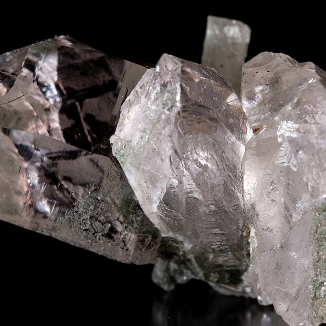 【一点物】 ヒマラヤ水晶原石 【166g】クラスター・透明・クローライト・バーコード 5 - 拡大写真です。抜群の透明度です。