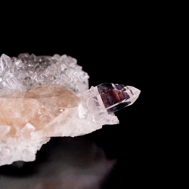 【一点物】 ヒマラヤ水晶原石 【36.5g】クラスター・ルチル・タビー・バーコード 6 - 拡大写真です。抜群の透明度です。