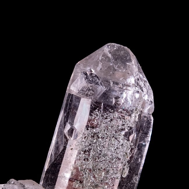 【一点物】 ヒマラヤ水晶原石 【14g】ポイント・透明・クローライト・ゲートウェイ・タビー・バーコード 5 - 拡大写真です。抜群の透明度です。