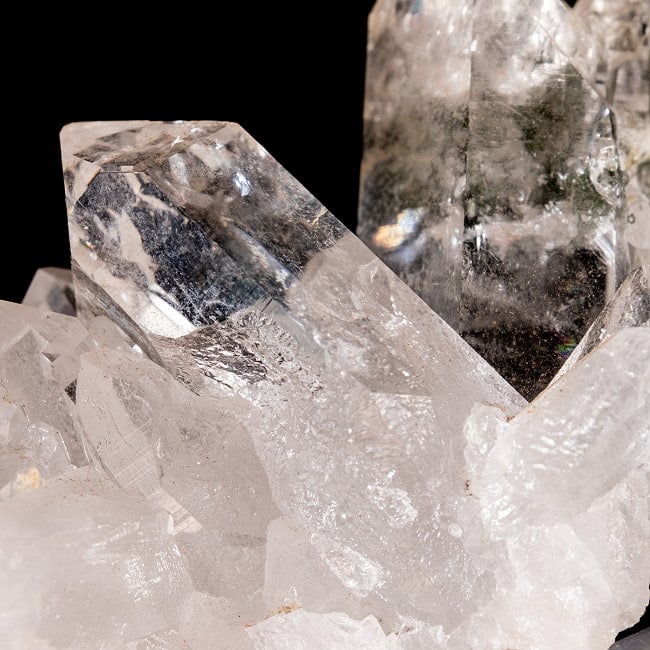 【一点物】 ヒマラヤ水晶原石 【204g】クラスター・透明・クローライト・貫入り・レインボー 6 - 拡大写真です。抜群の透明度です。