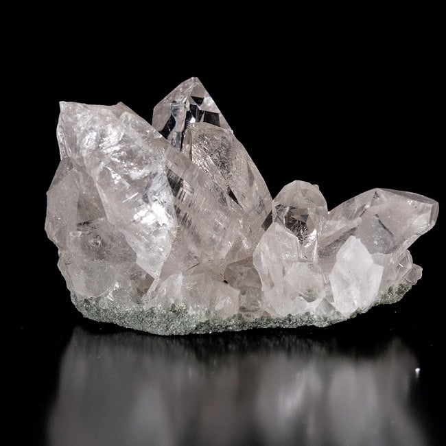 【一点物】 ヒマラヤ水晶原石 【321g】クラスター・透明・クローライト・バーコード・セルフヒールド 4 - 別角度からの写真です