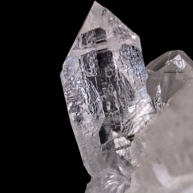 【一点物】 ヒマラヤ水晶原石 【321g】クラスター・透明・クローライト・バーコード・セルフヒールド 6 - 拡大写真です。抜群の透明度です。