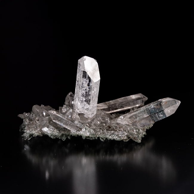 【一点物】 ヒマラヤ水晶原石 【196.5g】クラスター・透明・クローライト・バーコード・レインボー 3 - 別角度からの写真です