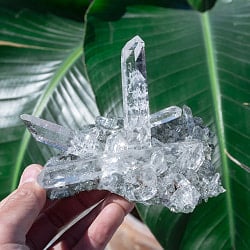 【一点物】 ヒマラヤ水晶原石 【196.5g】クラスター・透明・クローライト・バーコード・レインボーの商品写真