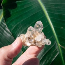 【一点物】 ヒマラヤ水晶原石 【 33g】透明度・クラスター・ガーデン・セルフヒールド・バーコードの画像