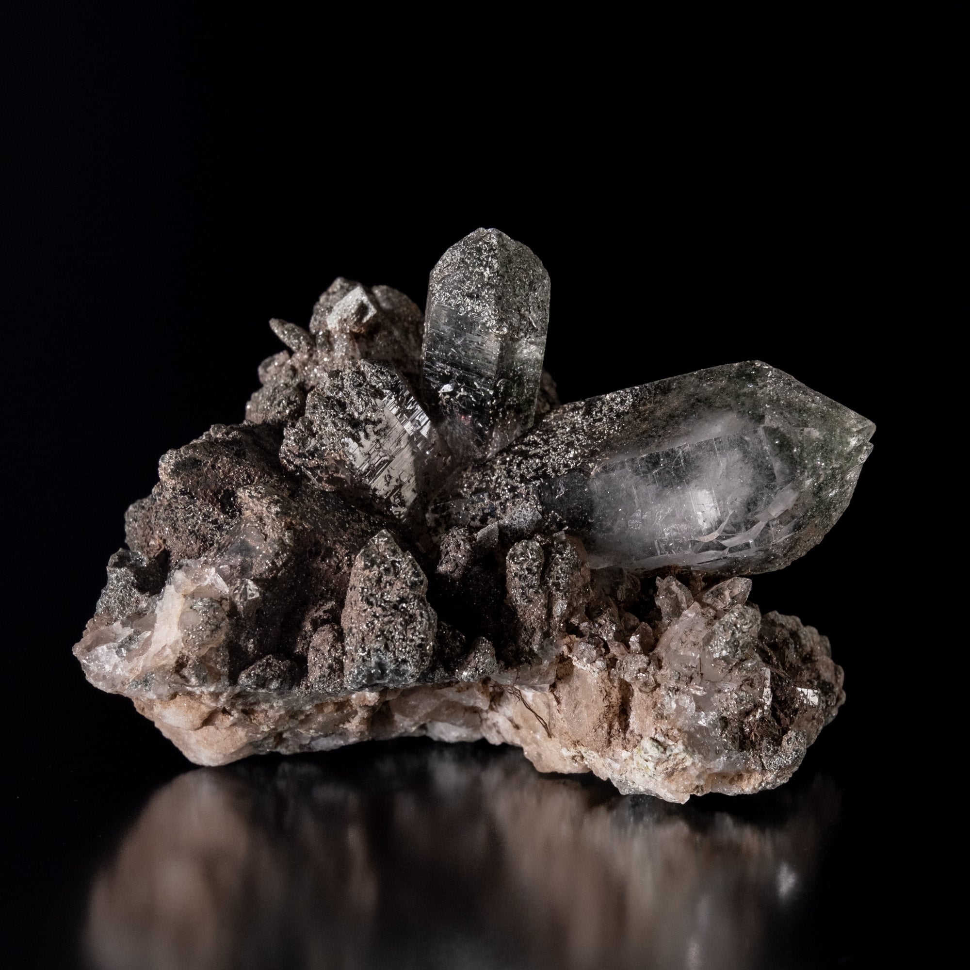 【一点物】 ヒマラヤ水晶原石 【 333g】透明度・クローライト・クラスター・セルフヒールド・バーコード 3 - 別角度からの写真です