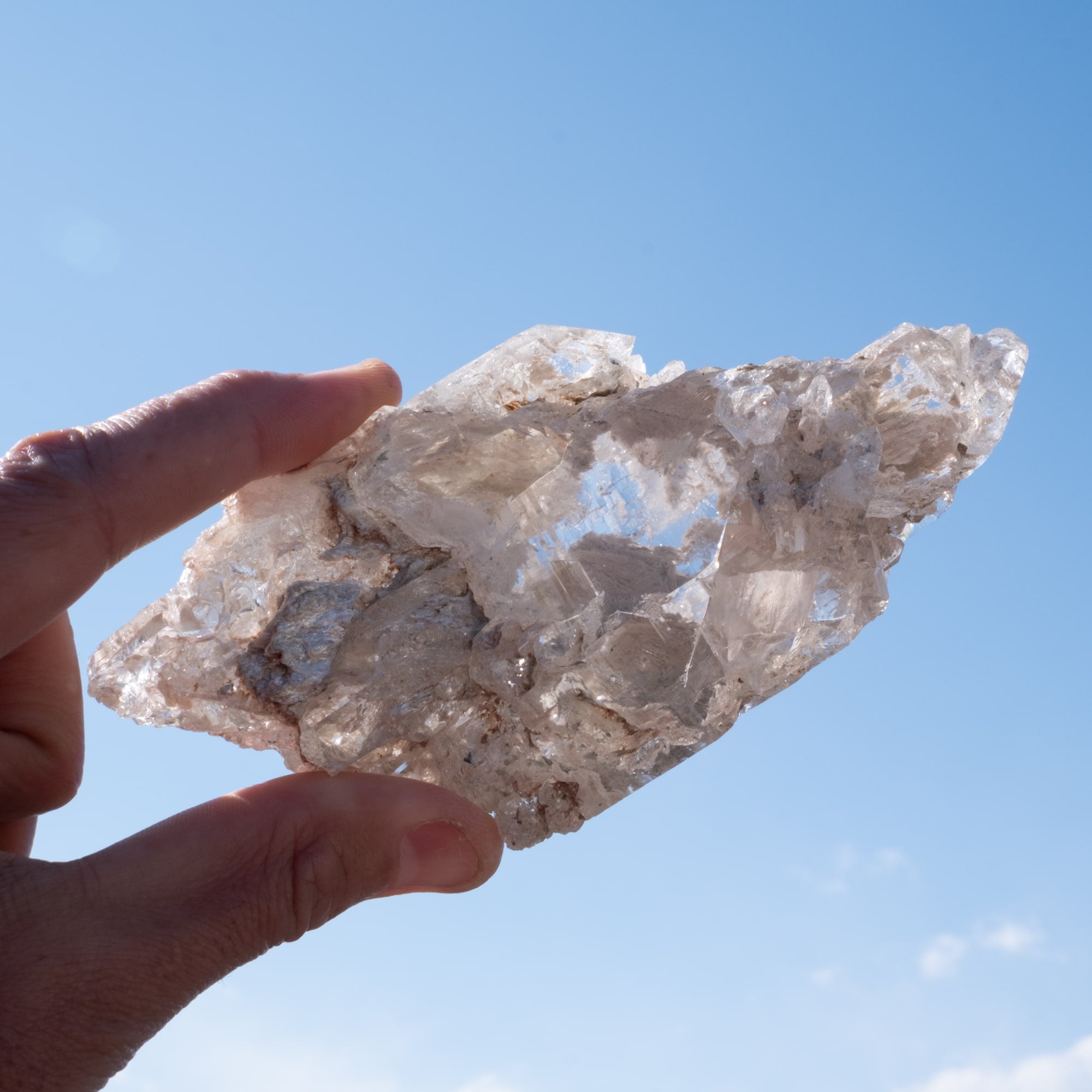 【一点物】 ヒマラヤ水晶原石 【 393g】マイカ・雲母・透明度の写真