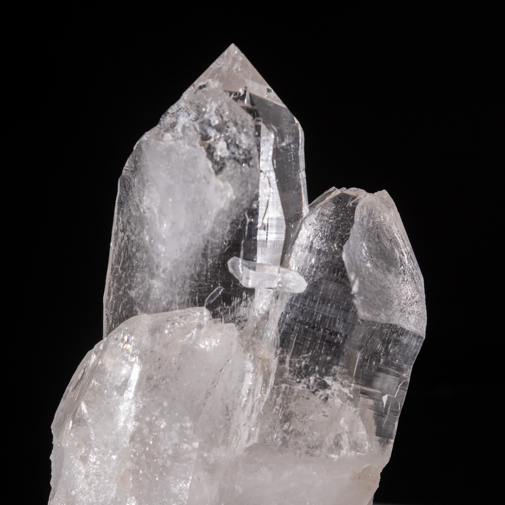 【一点物】 ヒマラヤ水晶原石 【 129.5g】透明度・貫入・セルフヒールド・バーコード 5 - 拡大写真です。貫入り部分も確認出来ます。