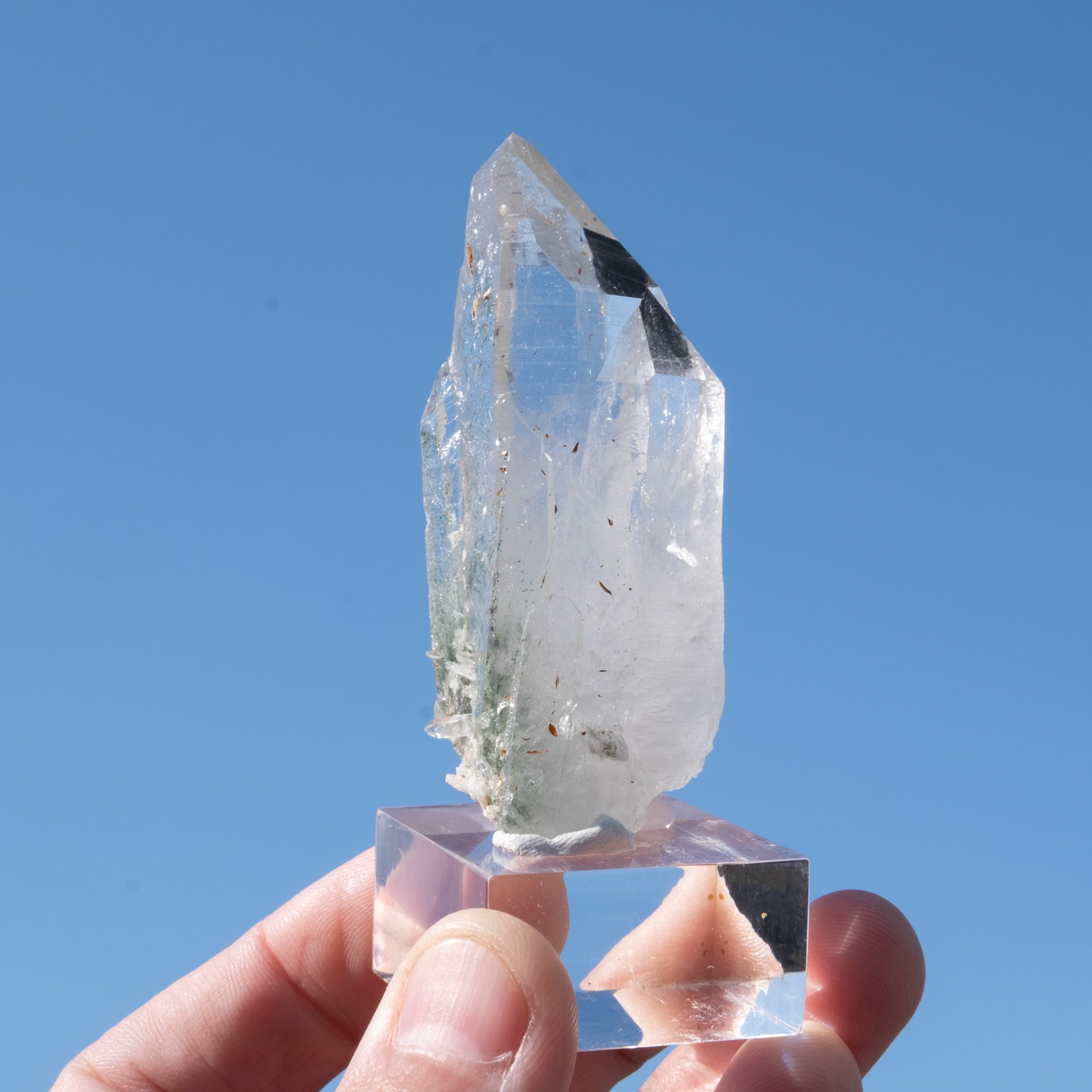 【一点物】 ヒマラヤ水晶原石 【 79g】透明度・クローライト・セルフヒールド・バーコードの写真