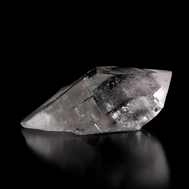 【一点物】 ヒマラヤ水晶原石 【221g】ルチル・クローライト・透明・バーコード・セルフヒールド 156 -