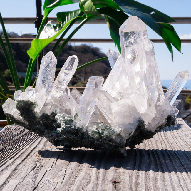 【一点物】 ヒマラヤ水晶原石 【221g】ルチル・クローライト・透明・バーコード・セルフヒールド 210 - 