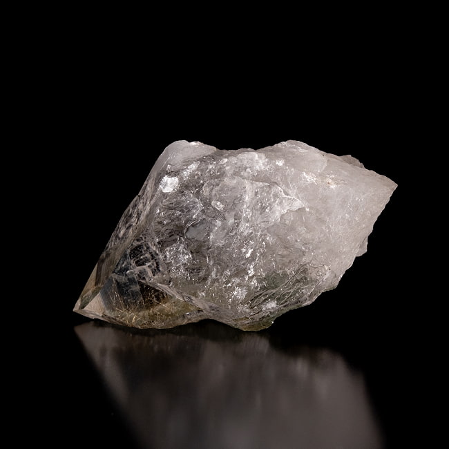 【一点物】 ヒマラヤ水晶原石 【221g】ルチル・クローライト・透明・バーコード・セルフヒールド 2 - 別角度からの写真です