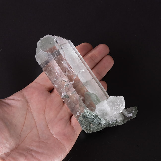 【一点物】 ヒマラヤ水晶原石 【221g】ルチル・クローライト・透明・バーコード・セルフヒールド 62 -