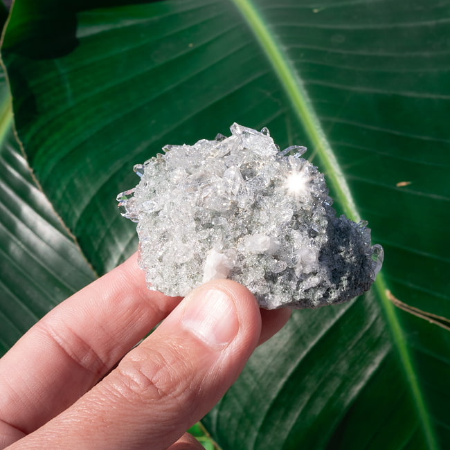 【一点物】 ヒマラヤ水晶原石 【92.5g】ルチル・クローライト・透明・クラスター 7 - 太陽光にかざすと美しさが際立ちます