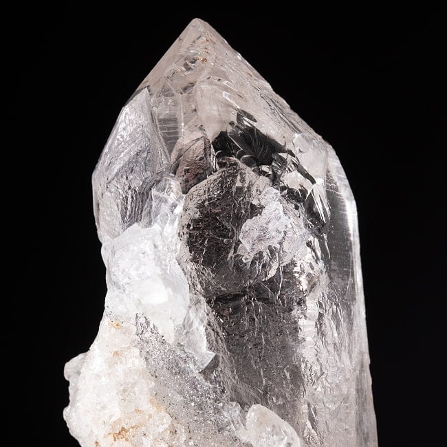 【一点物】 ヒマラヤ水晶原石 【87.5g】ポイント・透明・ゲートウェイ・セルフヒールド・バーコード 4 - 拡大写真です。抜群の透明度です。