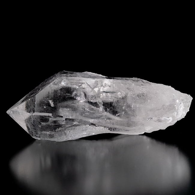 【一点物】 ヒマラヤ水晶原石 【366g】透明・ポイント・セルフヒールド・バーコード・レインボー 3 - 別角度からの写真です