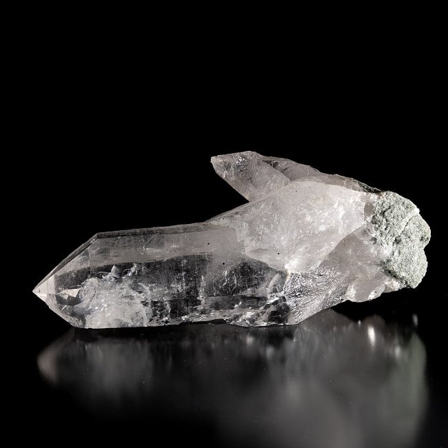 【一点物】 ヒマラヤ水晶原石 【352.5g】透明・バーコード・クローライト・グリーン 2 - 別角度からの写真です