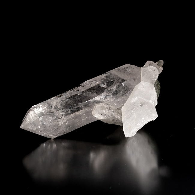 【一点物】 ヒマラヤ水晶原石 【352.5g】透明・バーコード・クローライト・グリーン 3 - 別角度からの写真です