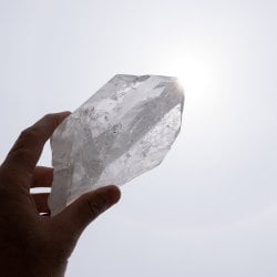 【一点物】 ヒマラヤ水晶原石 【845g】ポイント・透明・バーコード・セルフヒールドの画像
