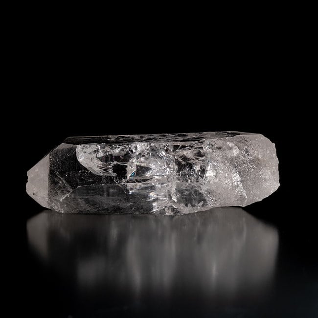【一点物】 ヒマラヤ水晶原石 【502.5g】透明・クラック・レインボー・バーコード・セルフヒールド 3 - 別角度からの写真です