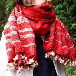 ブジョーディ村の手織りショール(NP-STOL-104)