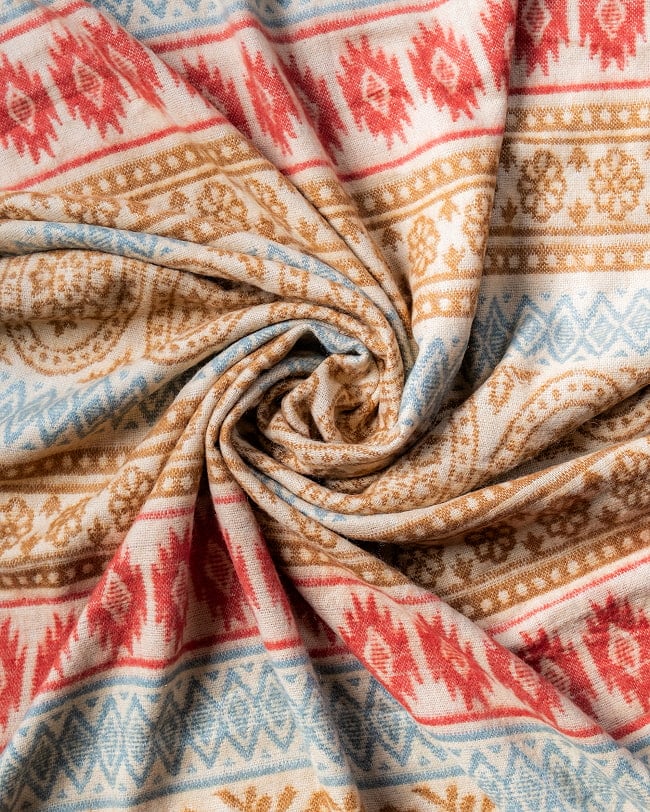 〔各色あり〕肌触りが良く　ふんわり暖かい　インド伝統　更紗柄　大判ストール・ショール〔約200cm×約95cm〕 14 - 柔らかで素敵なストール