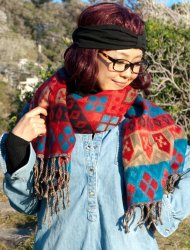 伝統ダッカ織りデザインのストールの商品写真