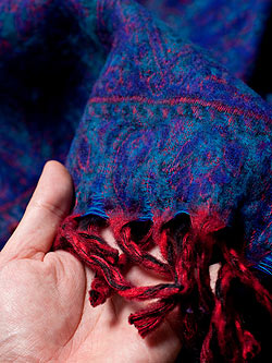 〔各色あり〕インドの伝統更紗柄　ふんわり大判ストール・ショール〔210cm×95cm〕 - サブ5