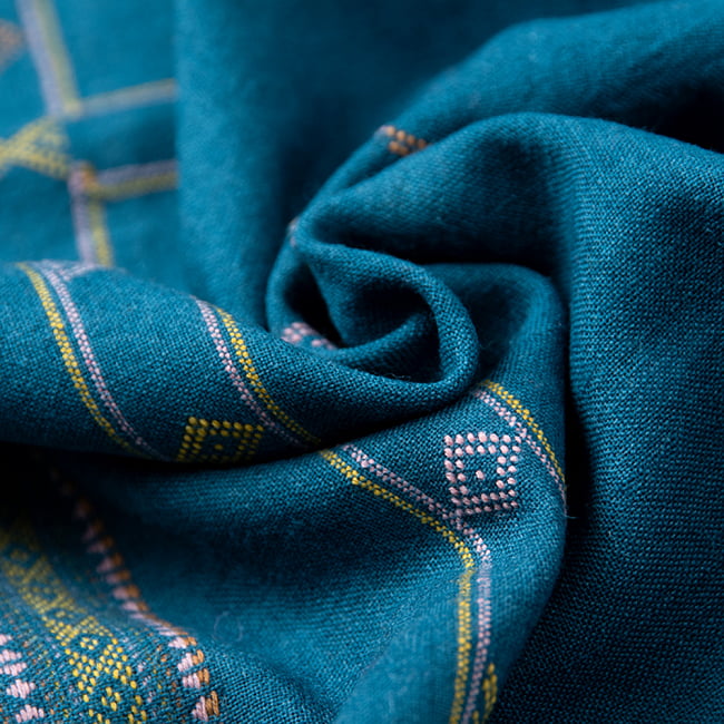 【1点もの】ブジョーディ村の手織りショール 8 - 絶妙な色の組み合わせが可愛いですね。